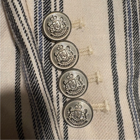 Ralph Lauren Cream and Blue Striped Blazer - Picture 5 of 7